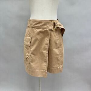 Banana‎ Republic Utility Wrap Mini Skirt in Afternoon Latte Beige Size 6 NWT